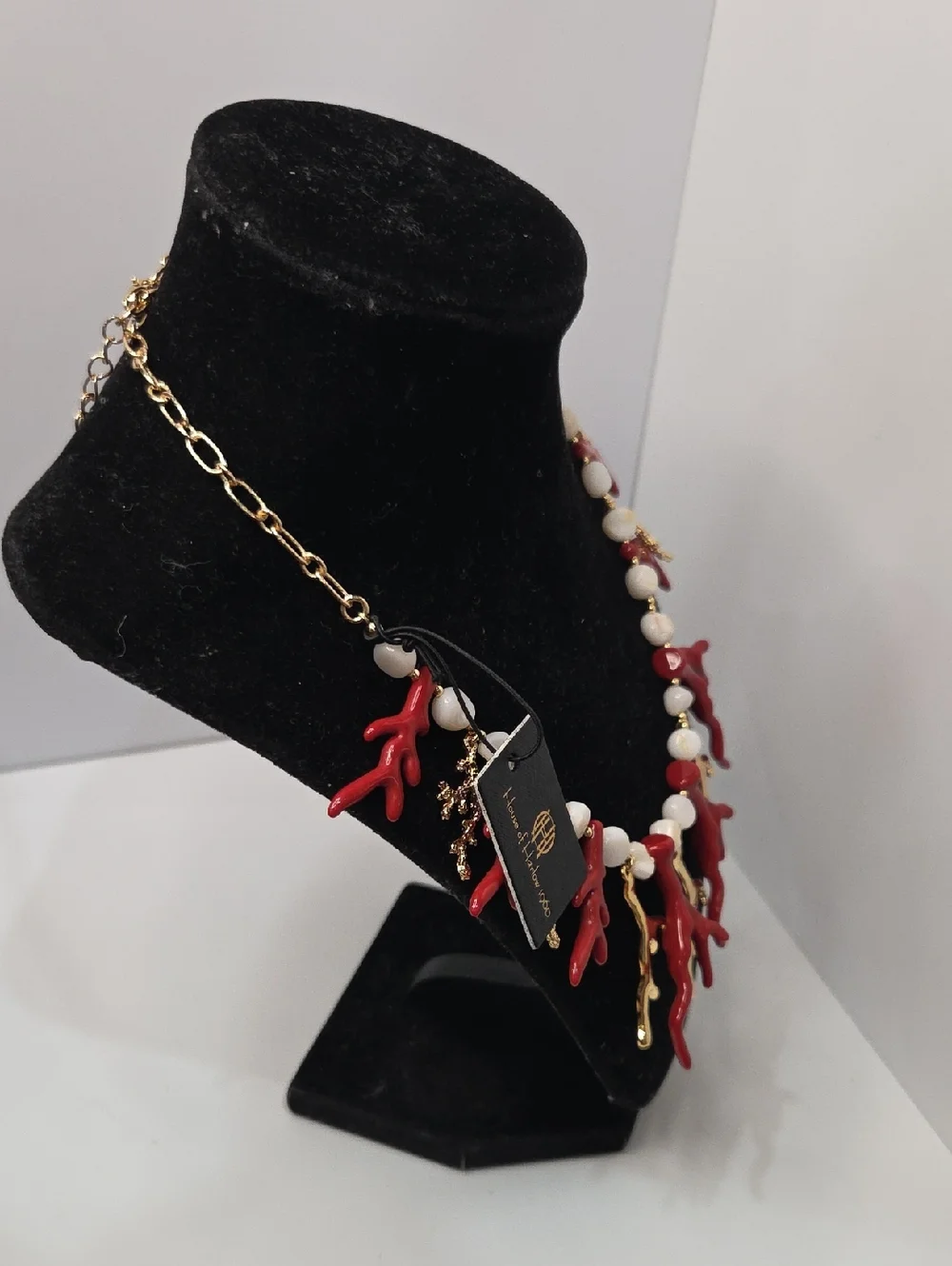 ❤️▪️House of Harlow ▪️1960 Red Coral Branch 18in Natural Shell Necklace